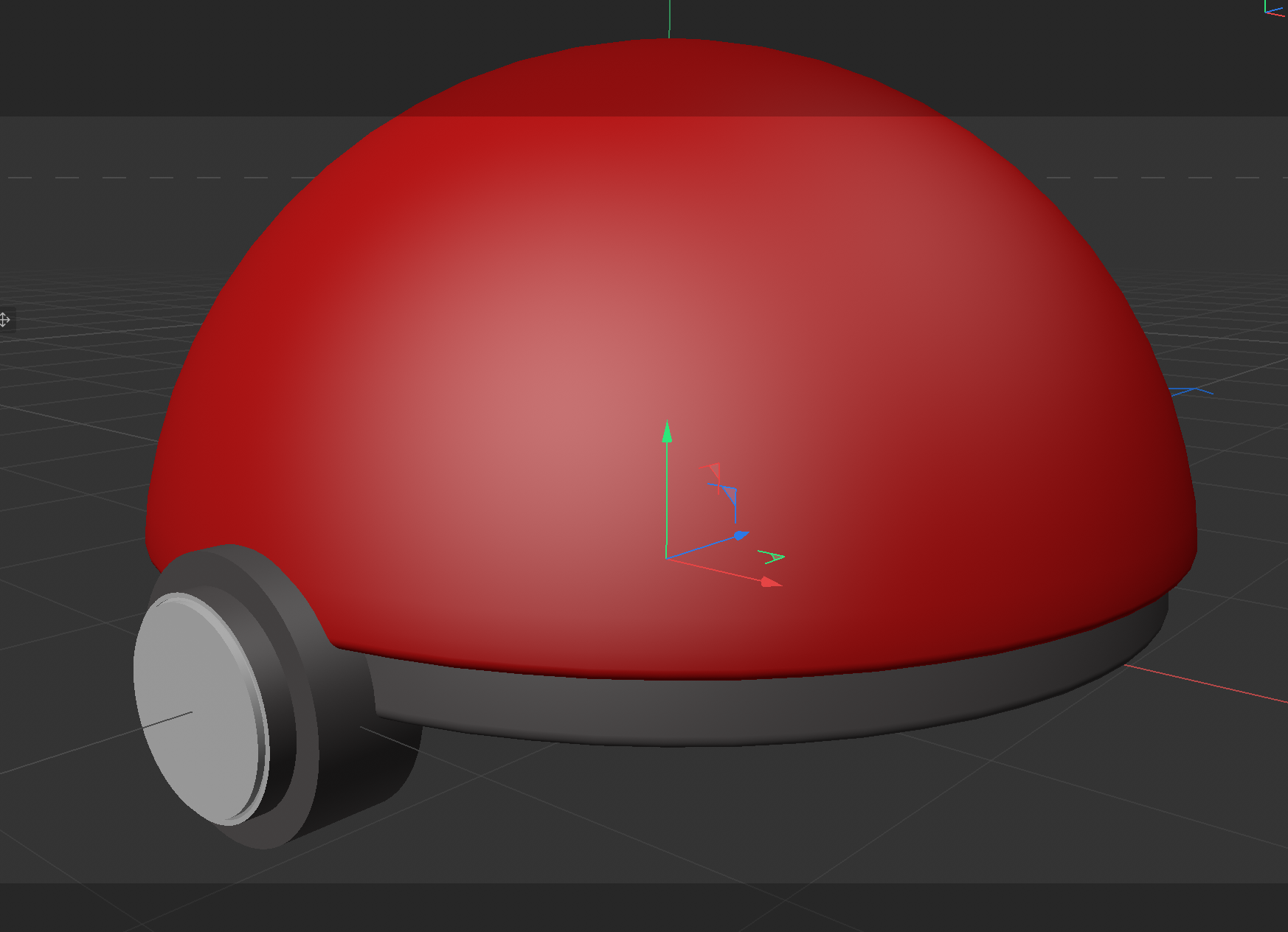 Poké Ball reference and Cinema 4D modeling process.