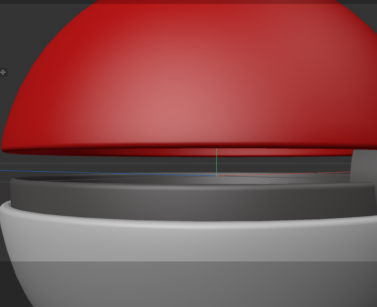 Poké Ball reference and Cinema 4D modeling process.