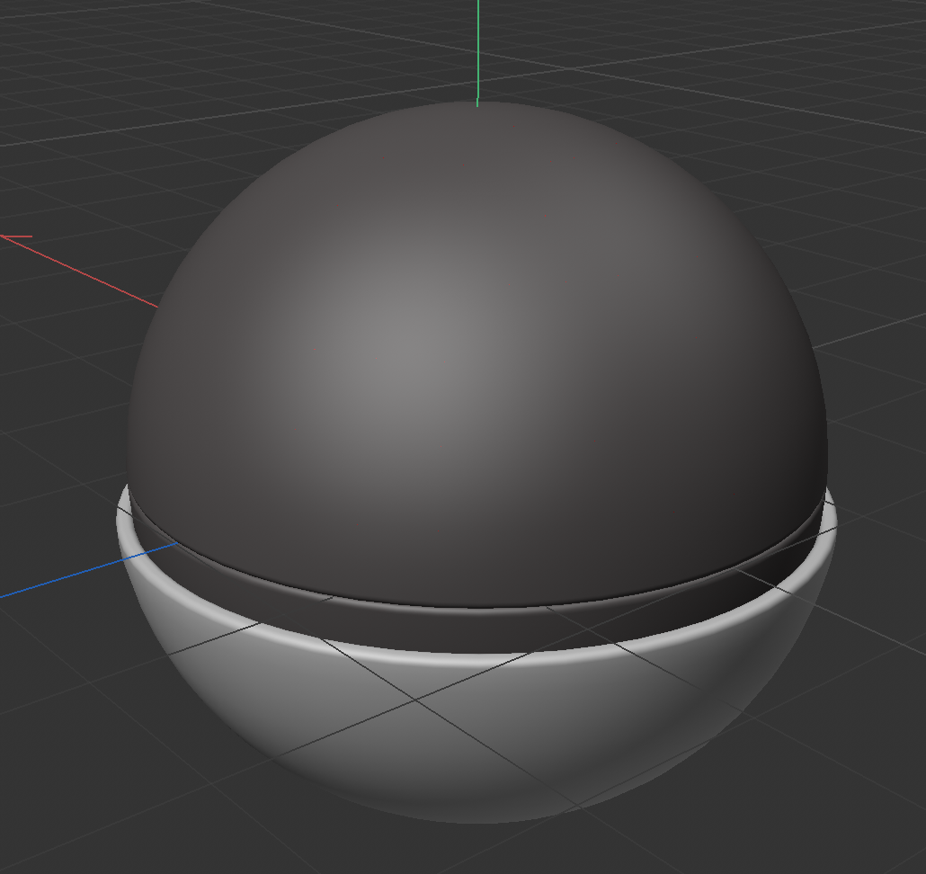 Poké Ball reference and Cinema 4D modeling process.