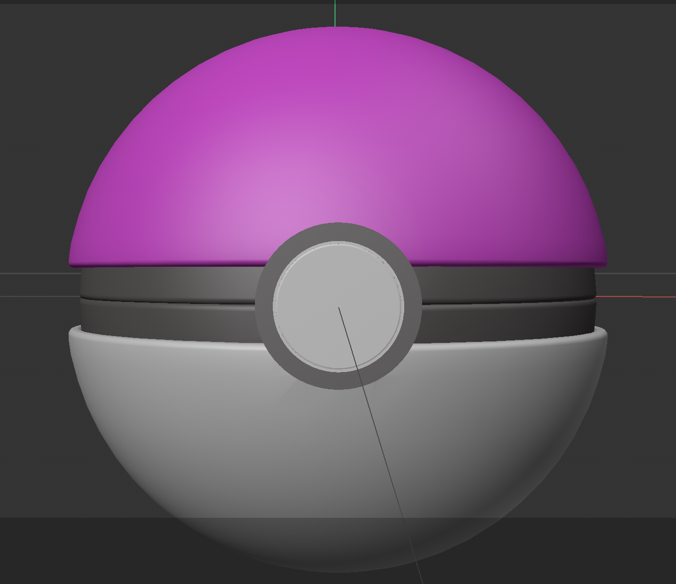 Poké Ball reference and Cinema 4D modeling process.